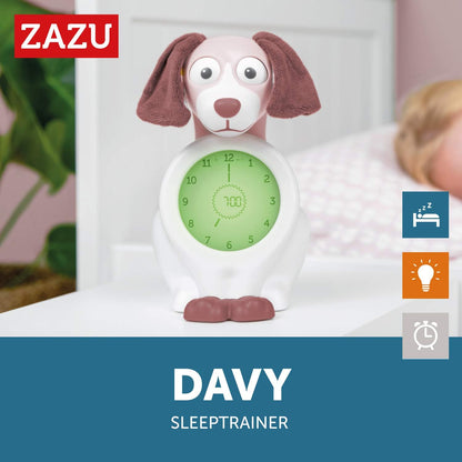 ZAZU Kids Davy Hund - Pädagogischer Wecker & Schlaftrainer für Kinder, LED Kinderwecker, Intelligentes Schlafen & Aufwachen, Mädchen & Jungen (Rosa