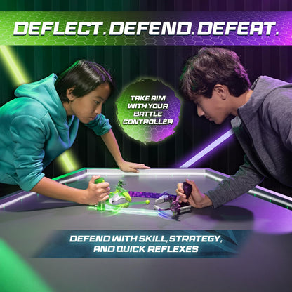 TOMY Multiplayer Battle Pack – Organika & Spiritek Champion Set, Dynamic Arena Game for 2+ Players, Customizable Battles, Compatible with All Packs, Ages 8+, Green, Blue