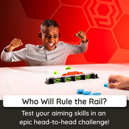Fat Brain Toys Magshuto Knockout Rail, Head-to-Head Launcher Game, Fast-Paced Knockout Challenge, Hand-Eye Coordination Skill Toy for Kids and Families