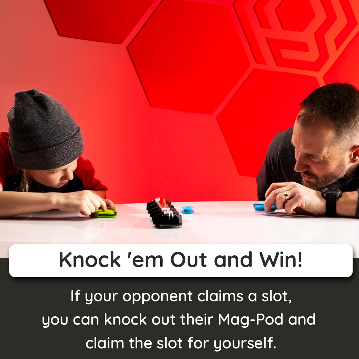 Fat Brain Toys Magshuto Knockout Rail, Head-to-Head Launcher Game, Fast-Paced Knockout Challenge, Hand-Eye Coordination Skill Toy for Kids and Families