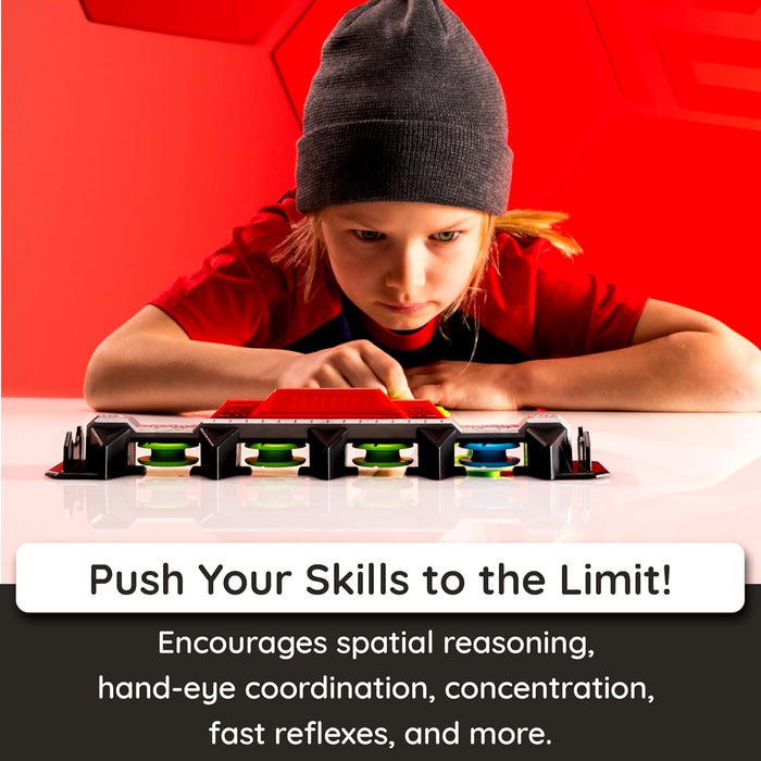 Fat Brain Toys Magshuto Knockout Rail, Head-to-Head Launcher Game, Fast-Paced Knockout Challenge, Hand-Eye Coordination Skill Toy for Kids and Families