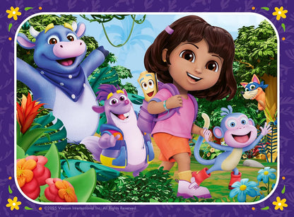 Ravensburger Dora 4 in a Box (12, 16, 20, 24 piece) Jigsaw Puzzles for Kids Age 3 Years Up 1+ Players Gifts for Children