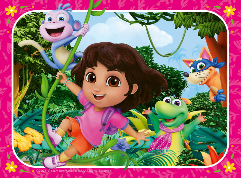 Ravensburger Dora 4 in a Box (12, 16, 20, 24 piece) Jigsaw Puzzles for Kids Age 3 Years Up 1+ Players Gifts for Children