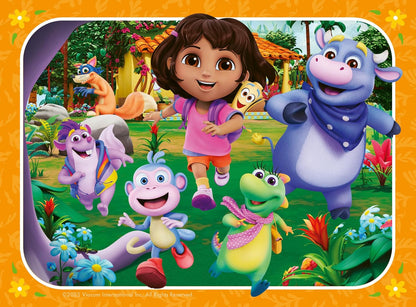 Ravensburger Dora 4 in a Box (12, 16, 20, 24 piece) Jigsaw Puzzles for Kids Age 3 Years Up 1+ Players Gifts for Children