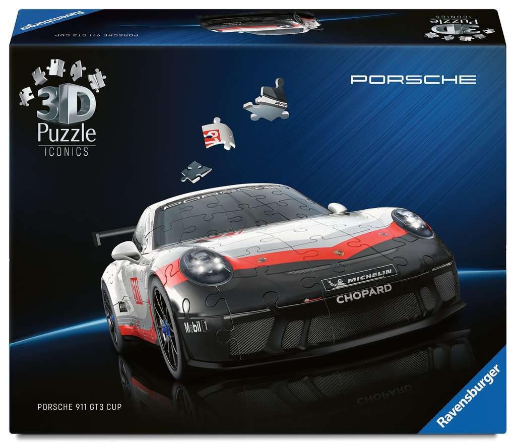 Ravensburger Iconics Porsche GT3 Cup, 108 piece 3D Jigsaw Puzzle for Adults and Kids Age 8+ Years Up New Version