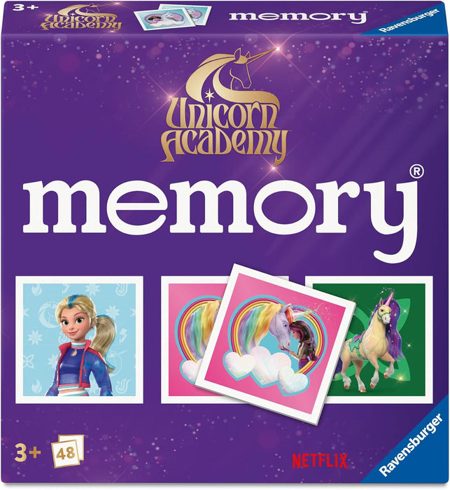Ravensburger Unicorn Academy Mini Memory Game for Kids Age 3 Years Up - 2 to 6 Players