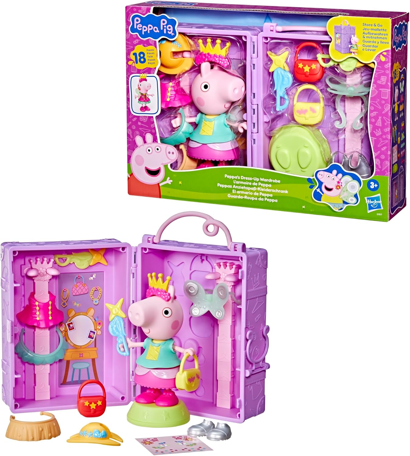 Peppa Pig Peppa's Dress-Up Wardrobe Playset, Pink