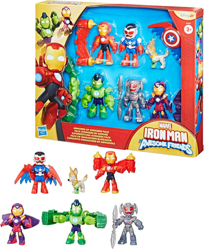 Marvel Iron Man and His Awesome Friends Pack Avengers en Armure, Pack de Figurines