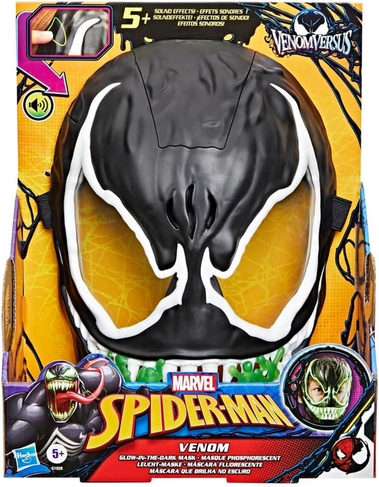 Marvel Spider-Man Venom Glow-In-The-Dark Mask With 10+ Sounds & Phrases, Interactive Roleplay Costume Accessory For Kids Ages 5+, Superhero Cosplay Toy, Perfect Halloween Costume For Children