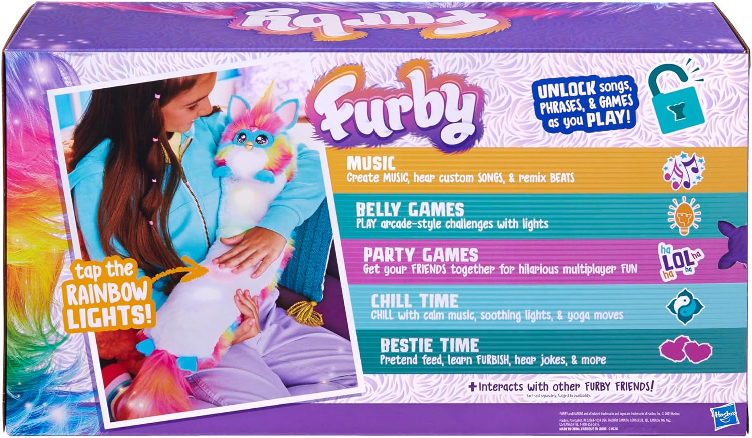 Furby Dj Furby Interactive Rainbow Electronic Plush Toy