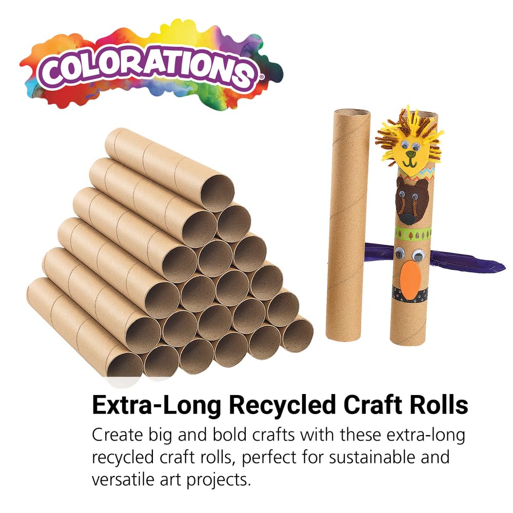 Colorations Extra-Long Sturdy Recycled Craft Rolls - Set of 24