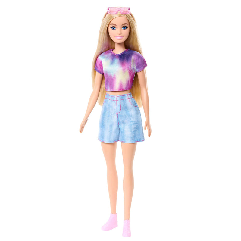 Barbie Mysteries: Beach Detectives Barbie 'Malibu' Modepop, in kenmerkende outfit (kan ook uit) met accessoires, waaronder een zonnebril, JFV63