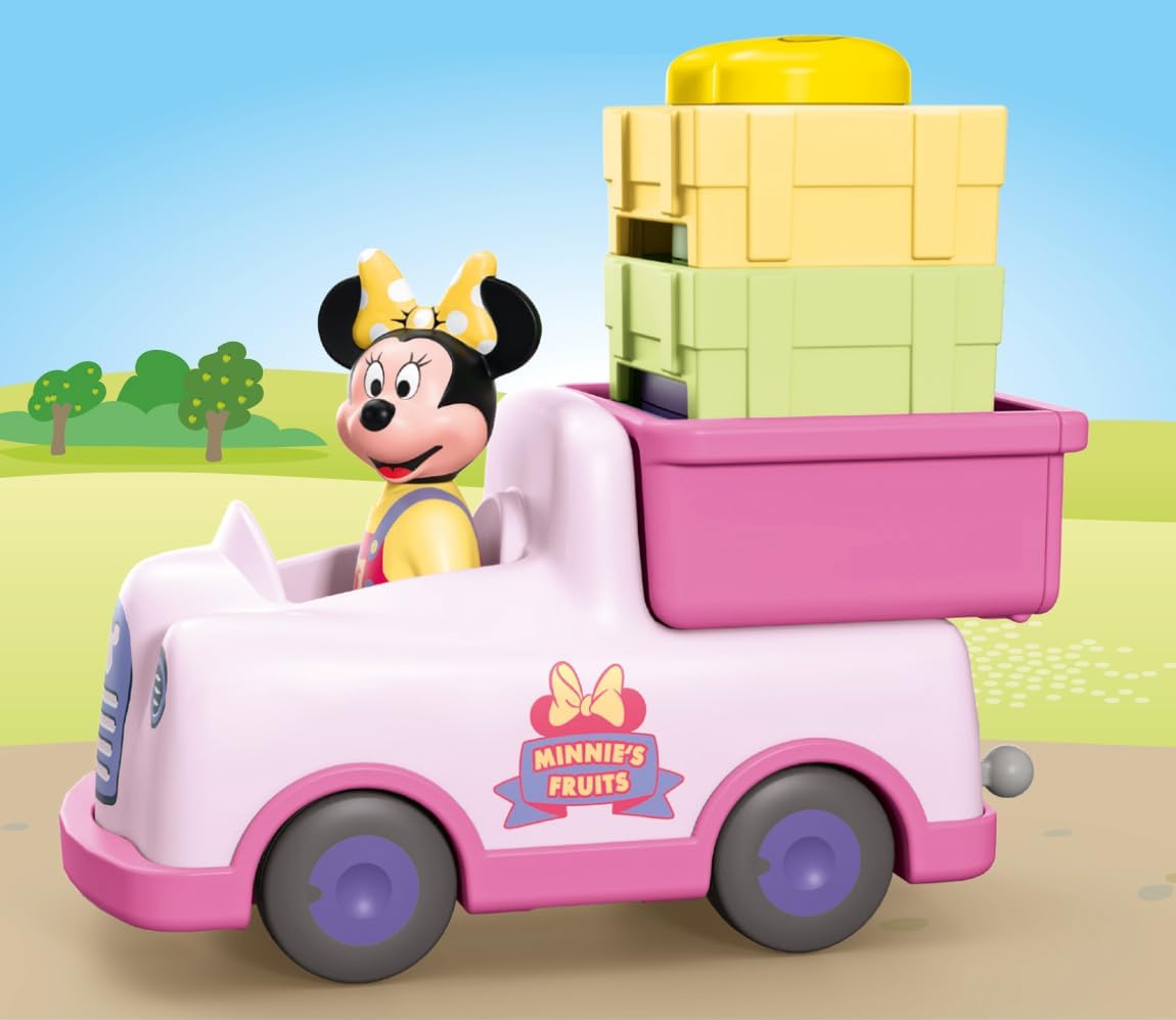 PLAYMOBIL Junior & Disney Minnie Mouse 71770 fruittransporter met sorteerplezier, duurzaam speelgoed vanaf 1 jaar, cadeau voor peuters, bevordert de motoriek en het eerste leren