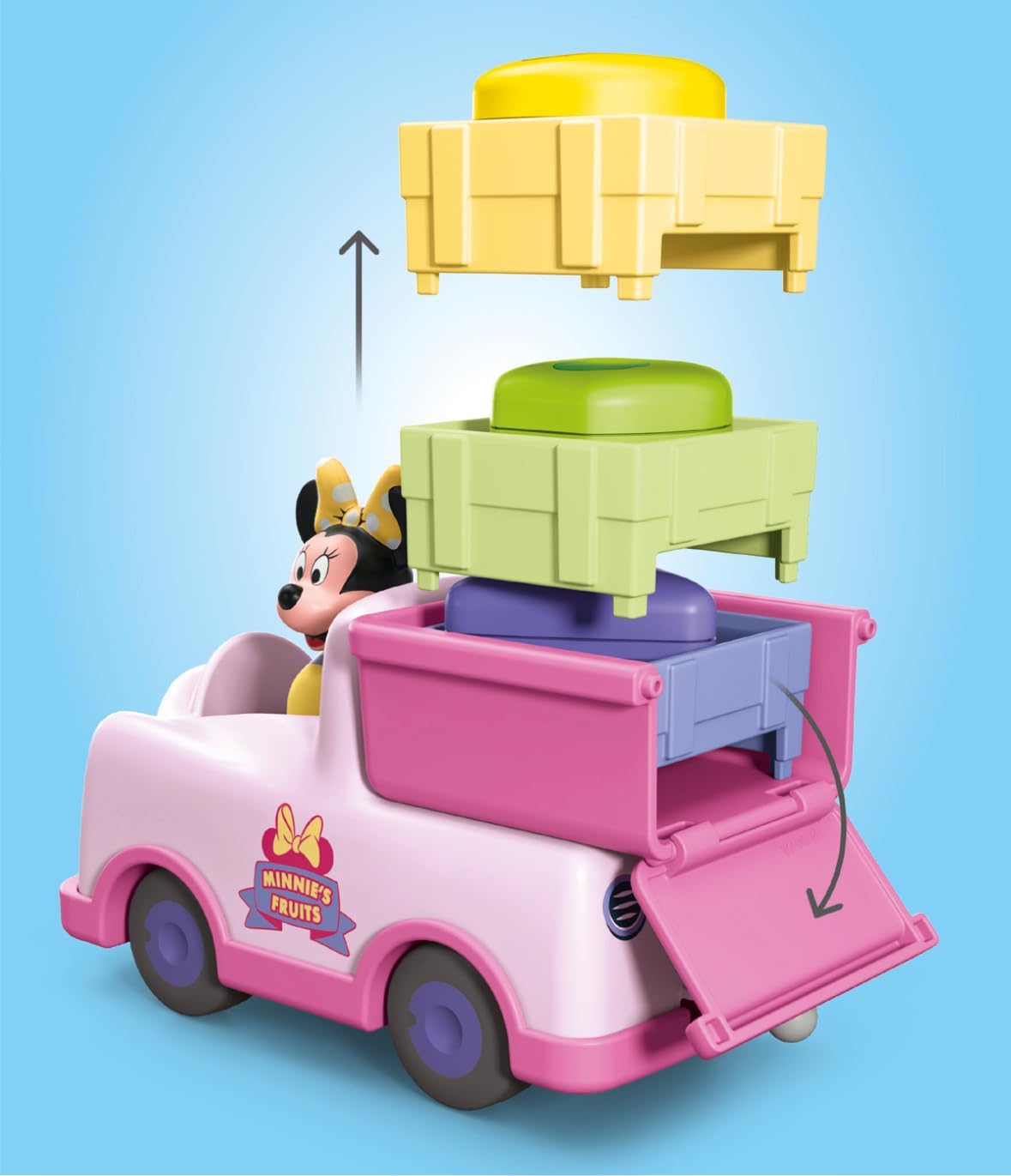 PLAYMOBIL Junior & Disney Minnie Mouse 71770 fruittransporter met sorteerplezier, duurzaam speelgoed vanaf 1 jaar, cadeau voor peuters, bevordert de motoriek en het eerste leren