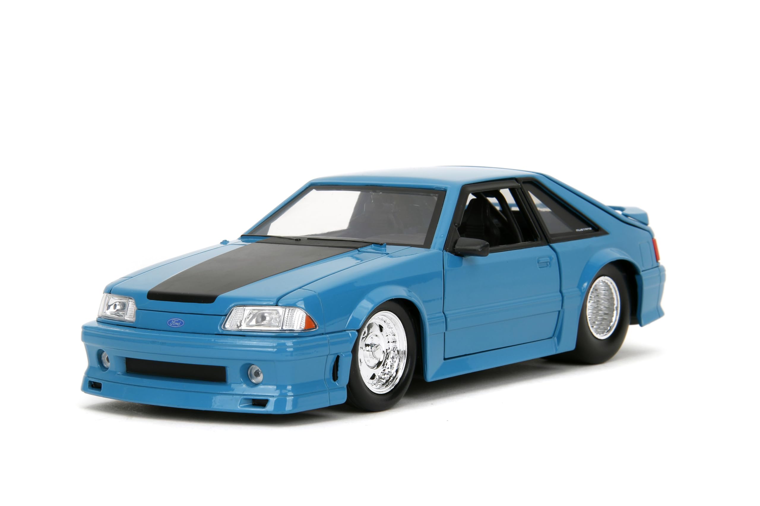 Fast & Furious JADA FORD MUSTANG GT 1:24 die-cast model car, toys for kids and adults, collect and play vehicle, Blue, Black