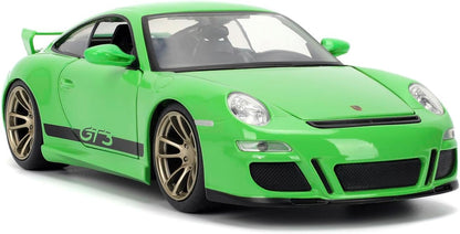 Fast & Furious JADA Fast X Brian's Porsche 911 GT3 RS 1:24 die-cast model car, toys for kids and adults, collect and play vehicle