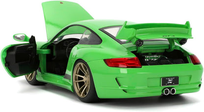 Fast & Furious JADA Fast X Brian's Porsche 911 GT3 RS 1:24 die-cast model car, toys for kids and adults, collect and play vehicle