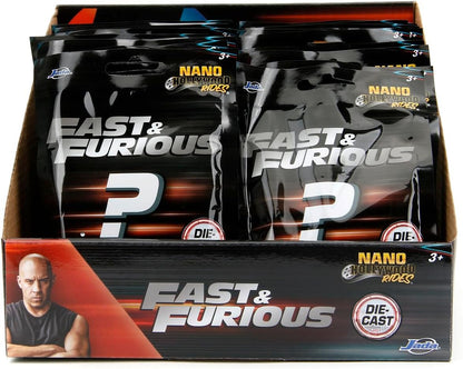 Jada Fast & Furious Car Blind Bag Die-cast Car Collectible - As seen in Fast & Furious movies die-cast models, 12 vehicles to collect, Multicolour, suitable for ages 3+ (Pack of 4)