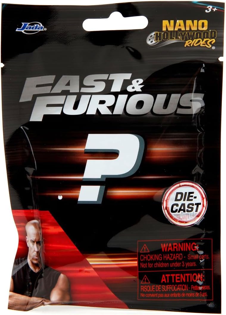 Jada Fast & Furious Car Blind Bag Die-cast Car Collectible - As seen in Fast & Furious movies die-cast models, 12 vehicles to collect, Multicolour, suitable for ages 3+ (Pack of 4)