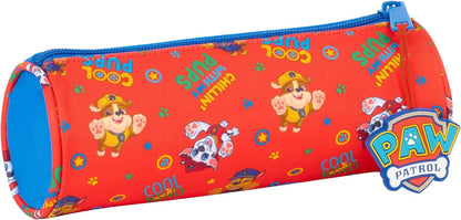 Paw Patrol Cool – Round School Pencil Case, Children's Pencil Case, Ideal for Children from 5 to 14 Years, Comfortable and Versatile, Quality and Resistance, 20 x 7 cm, Red/Blue, M, Casual