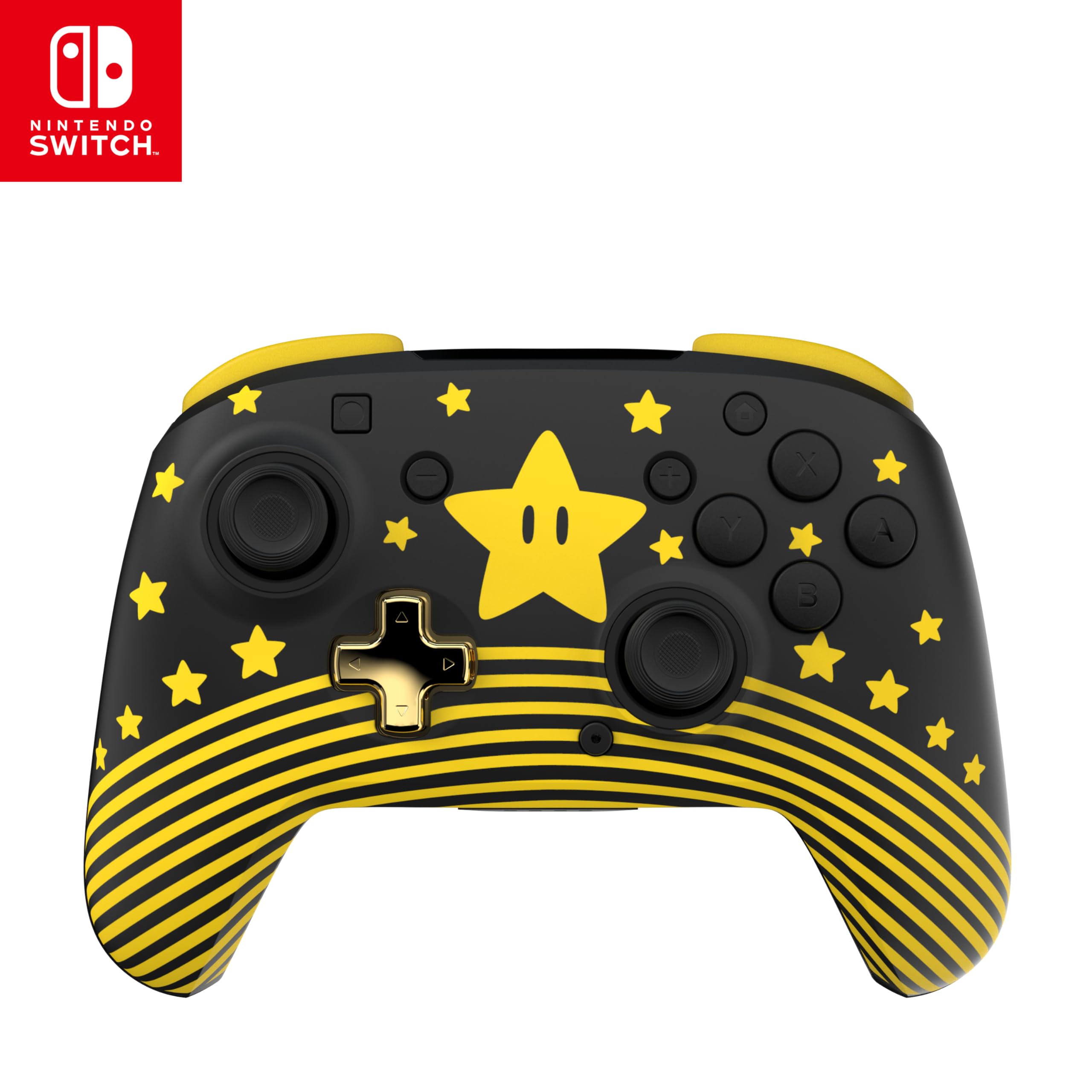 Turtle Beach Rematch Draadloze Controller: Super Mario Star – Nintendo Switch, Switch Lite en OLED-model - Glow in the dark, Oplaadbare Batterij, Officieel Gelicentieerd door Nintendo