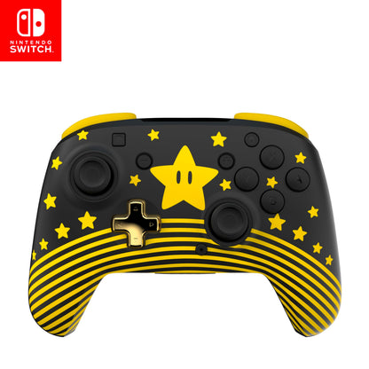 Turtle Beach Rematch Draadloze Controller: Super Mario Star – Nintendo Switch, Switch Lite en OLED-model - Glow in the dark, Oplaadbare Batterij, Officieel Gelicentieerd door Nintendo