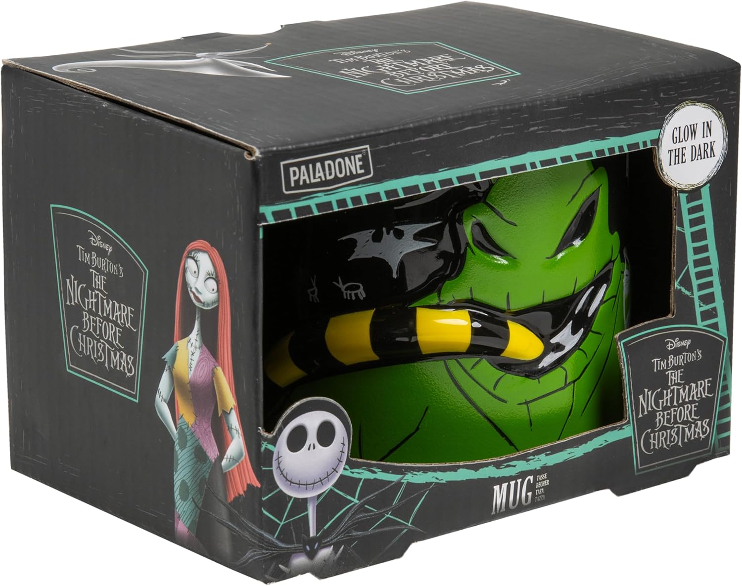 Paladone Nightmare Before Christmas Oogie Boogie Glow in The Dark Ceramic 3D Sculpted Mug, Officially Licensed Disney Gifts for Coffee, Tea, Hot Chocolate