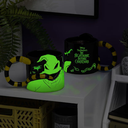 Paladone Nightmare Before Christmas Oogie Boogie Glow in The Dark Ceramic 3D Sculpted Mug, Officially Licensed Disney Gifts for Coffee, Tea, Hot Chocolate