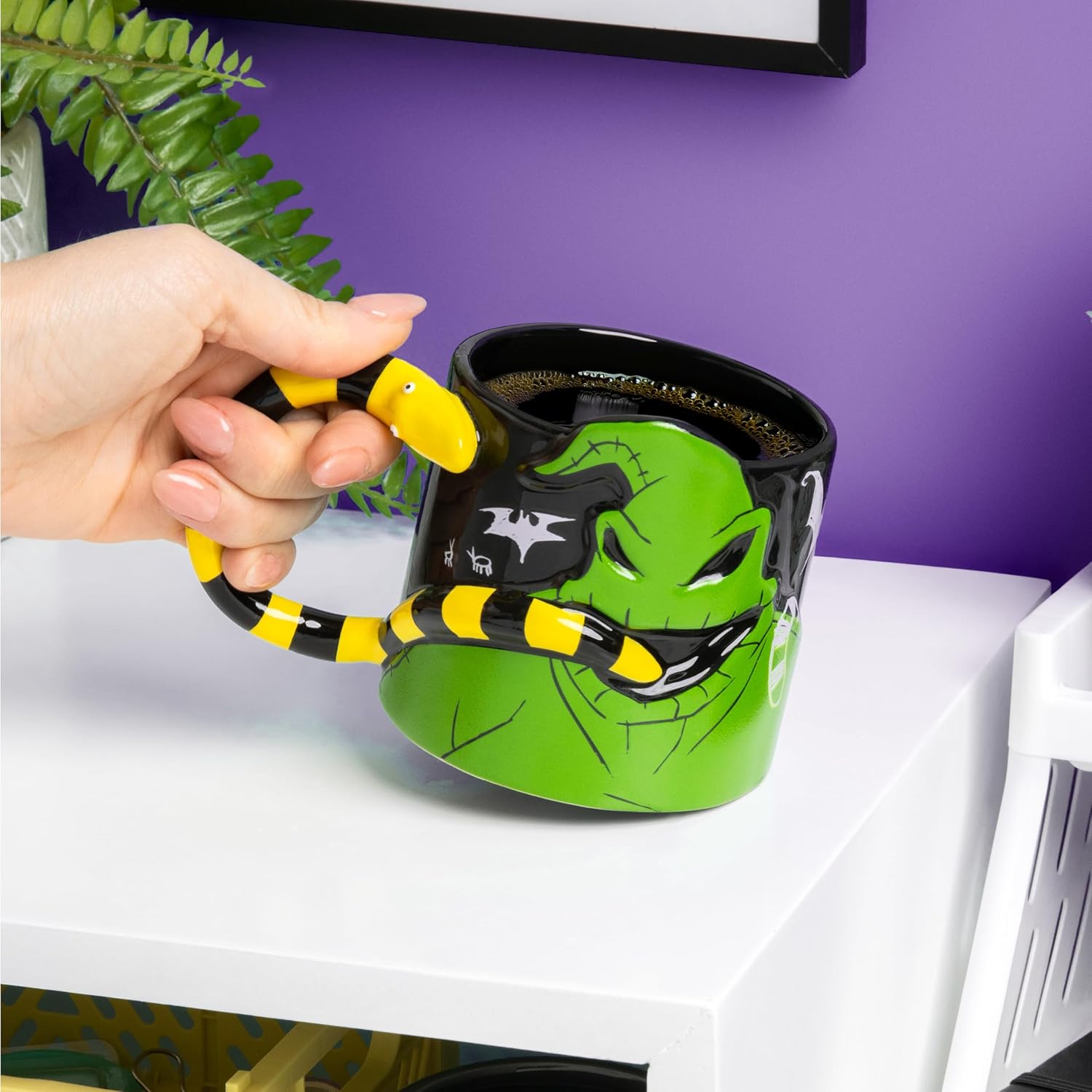 Paladone Nightmare Before Christmas Oogie Boogie Glow in The Dark Ceramic 3D Sculpted Mug, Officially Licensed Disney Gifts for Coffee, Tea, Hot Chocolate