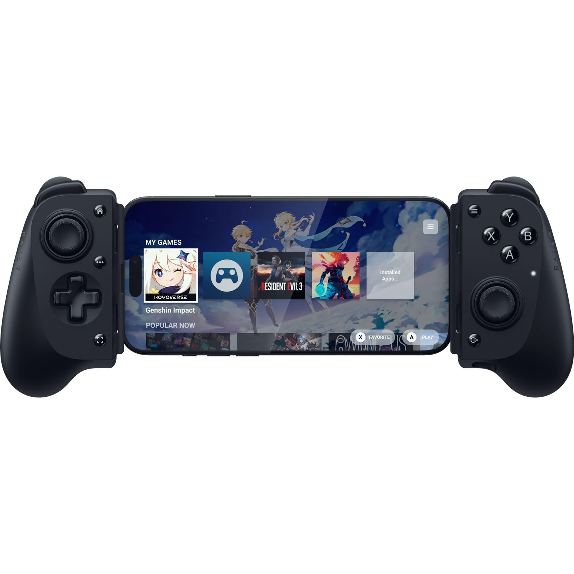 Razer Kishi V3 - Full-size mobile controller for iPhone and Android smartphones - USB-C Plug-and-Play - Anti-drift analogue sticks - 12 buttons (Sensa HD Haptics, Nexus App) Black