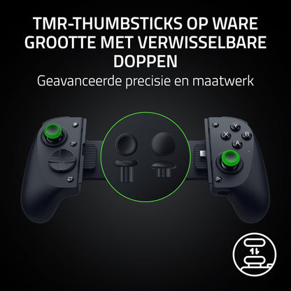 Razer Kishi V3 Pro - Full-size mobile controller for iPhone, Android smartphones and tablet 8" - USB-C Plug-and-Play - Anti-drift analogue sticks (12 buttons - Sensa HD Haptics, Nexus App) Black