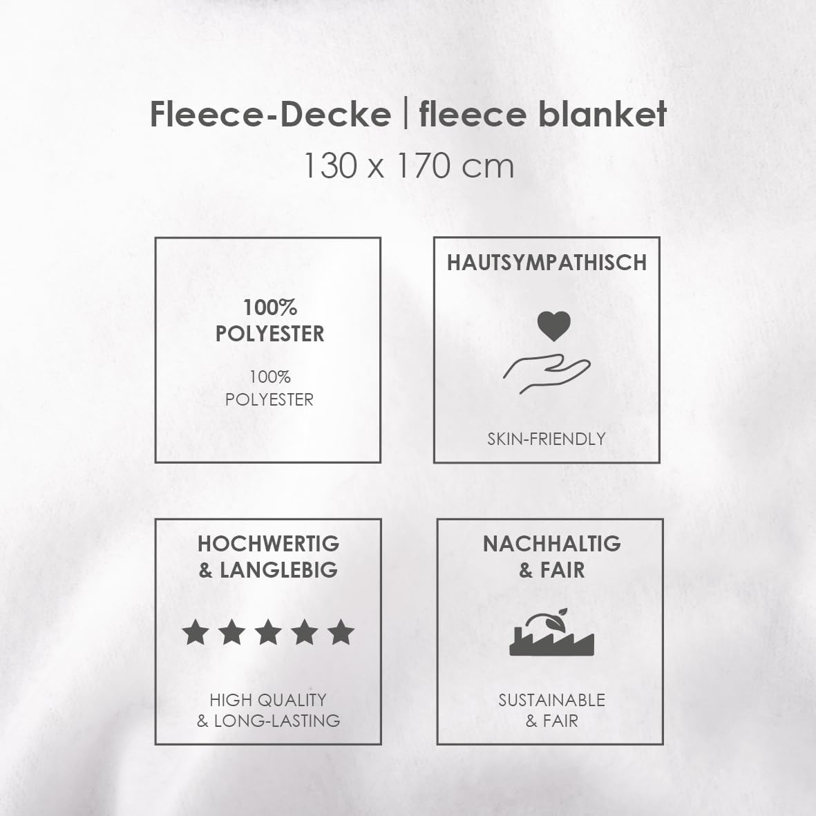 Herding Wednesday Fleece Blanket, Approx. 130 x 170 cm, 100% Polyester
