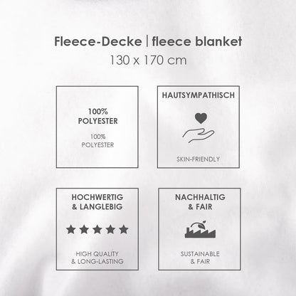 Herding Wednesday Fleece Blanket, Approx. 130 x 170 cm, 100% Polyester