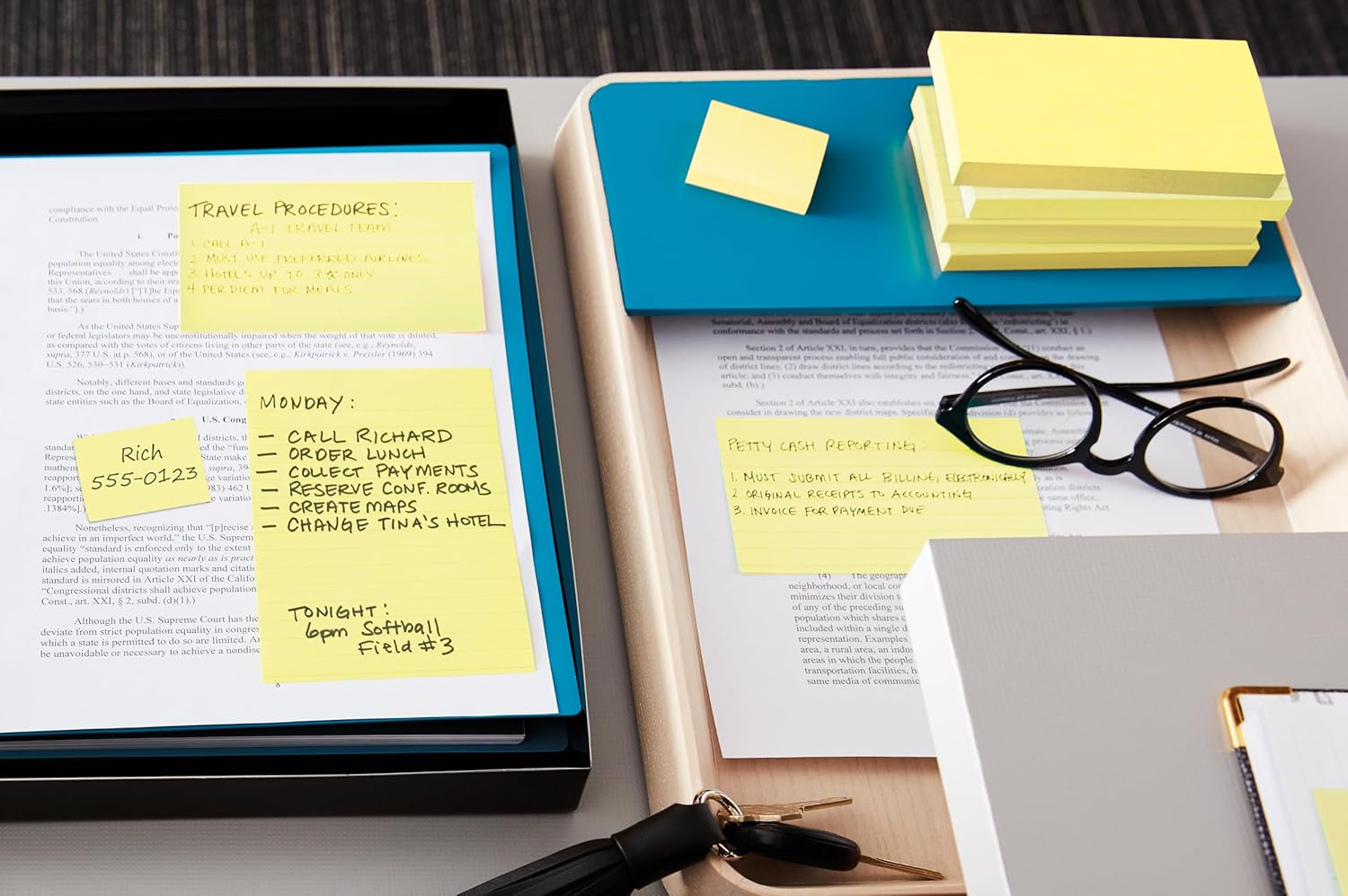 Post-it Notes, Canary Yellow, Pack of 10 Pads, 100 Sheets per Pad, 76 mm x 127 mm, Cardboard Pack, 100% PEFC - Self-Stick Notes for Note Taking, to Do Lists & Reminders