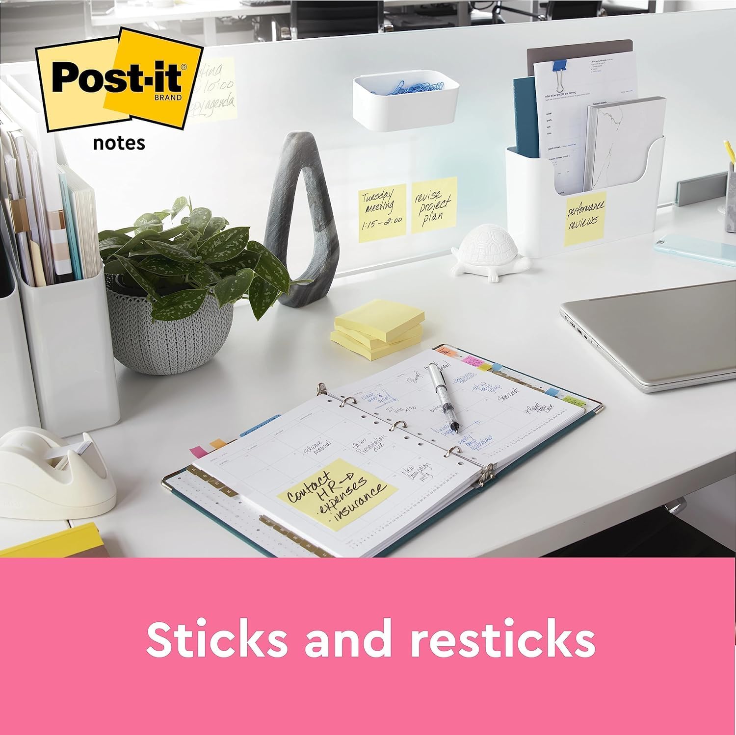 Post-it Notes, Canary Yellow, Pack of 10 Pads, 100 Sheets per Pad, 76 mm x 127 mm, Cardboard Pack, 100% PEFC - Self-Stick Notes for Note Taking, to Do Lists & Reminders