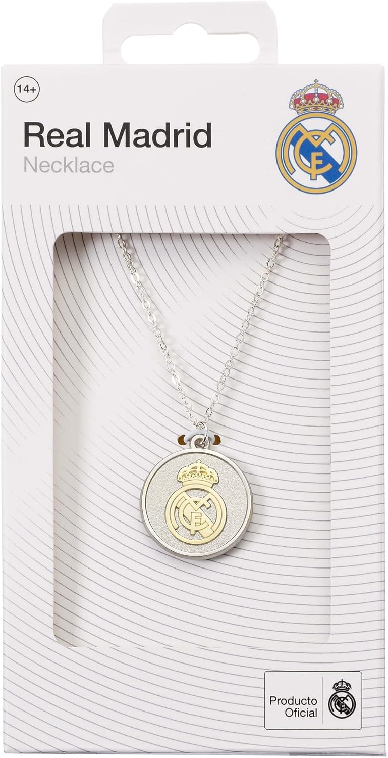 The Carat Shop Real Madrid Silver Pendant with Gold Crest Necklace