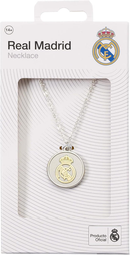 The Carat Shop Real Madrid Silver Pendant with Gold Crest Necklace