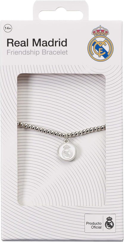 The Carat Shop Real Madrid Football Club Silver Disc Ball Bead Bracelet