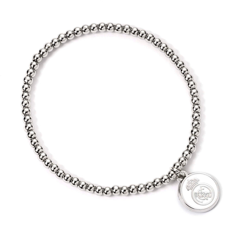The Carat Shop Real Madrid Football Club Silver Disc Ball Bead Bracelet