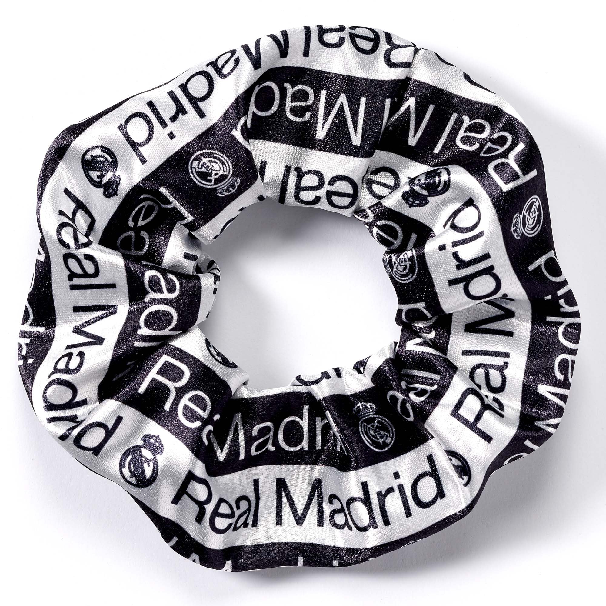 Real Madrid Black & White Logo Hair Scrunchie