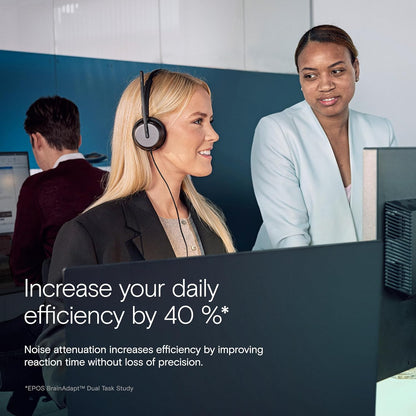 EPOS IMPACT 860T ANC Dual-Sided Wired Headset with Active Noise Cancellation, Microsoft Teams Certified, USB C and USB A, Super Wideband Audio, Ideal for Office Calls, Zoom, Home & Hybrid Work