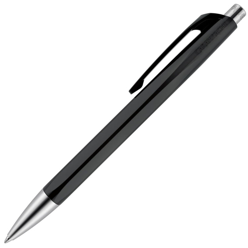 Caran Dache Ballpoint Pen, Black, with SwissRide Blue Medium Cartridge