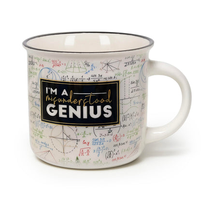 Legami - Cuppuccino Mug, New Bone China, Breakfast Cup, Dishwasher Safe Coffee Tea Mug, Diameter 10 cm, Capacity 350 ml, Genius Theme