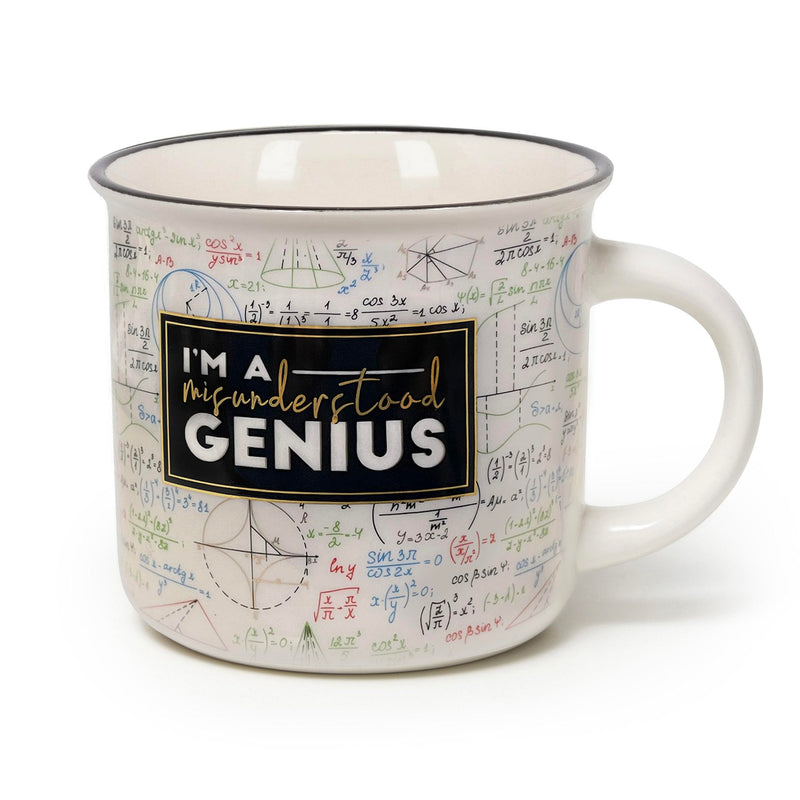 Legami - Cuppuccino Mug, New Bone China, Breakfast Cup, Dishwasher Safe Coffee Tea Mug, Diameter 10 cm, Capacity 350 ml, Genius Theme
