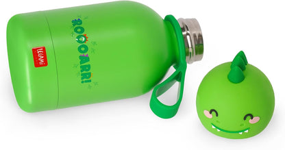 Legami - Hot & Cold BFF Children's Thermal Water Bottle, Dino Theme, in 18/8 Stainless Steel, Double Layer with Airtight Closure, Keeps Hot for 12h and Cold 24h, Capacity 310 ml