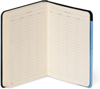 Legami - My Notebook, 6 mm Lined Notebook, Retro Blue, Small, FSC-Certified Paper, 192 Pages, Soft Cover, Elastic Closure, 9.5 x 13.5 cm