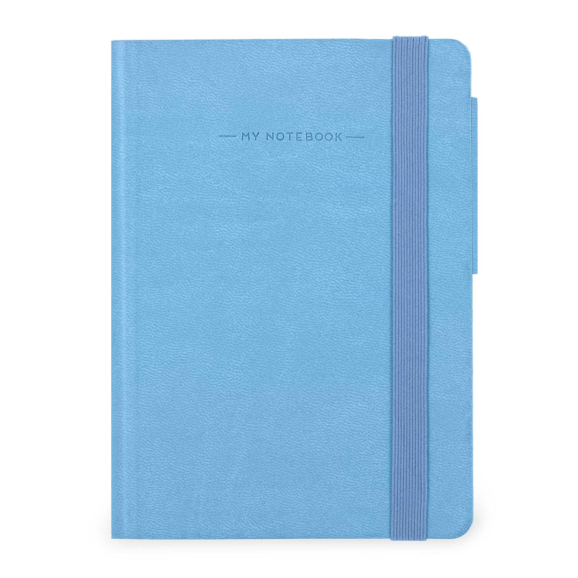 Legami - My Notebook, 6 mm Lined Notebook, Retro Blue, Small, FSC-Certified Paper, 192 Pages, Soft Cover, Elastic Closure, 9.5 x 13.5 cm