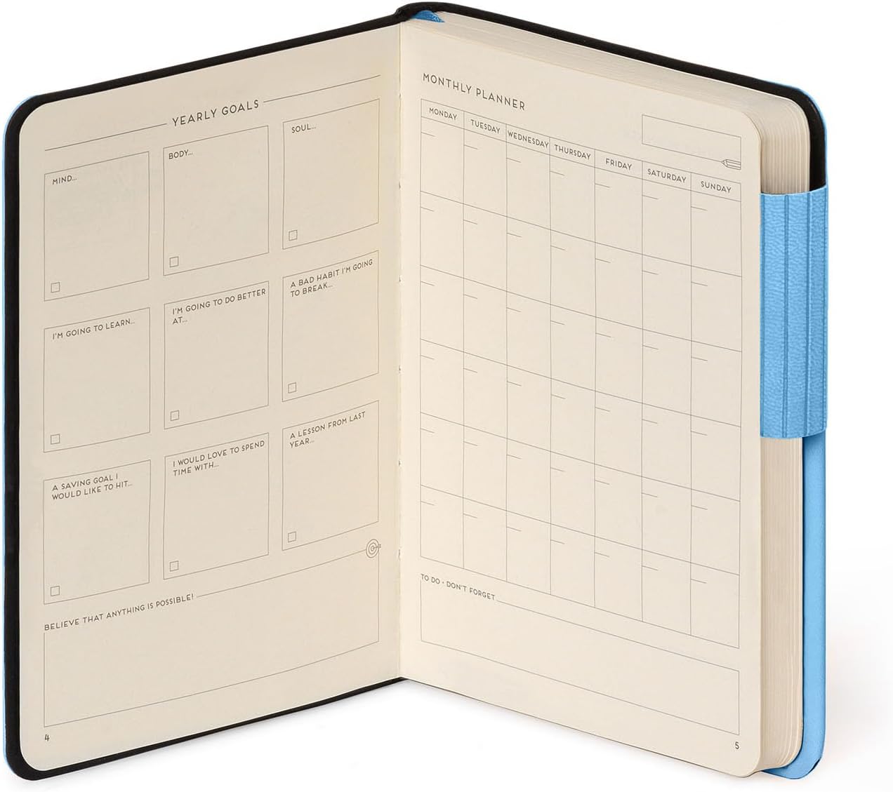 Legami - My Notebook, 6 mm Lined Notebook, Retro Blue, Small, FSC-Certified Paper, 192 Pages, Soft Cover, Elastic Closure, 9.5 x 13.5 cm