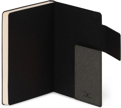 Legami - White Paper Notebook My Notebook, Deep Graphite, Medium, FSC Certified Paper, 192 Pages, Soft Cover, Elastic Closure, 13 x 21 cm