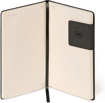 Legami - White Paper Notebook My Notebook, Deep Graphite, Medium, FSC Certified Paper, 192 Pages, Soft Cover, Elastic Closure, 13 x 21 cm